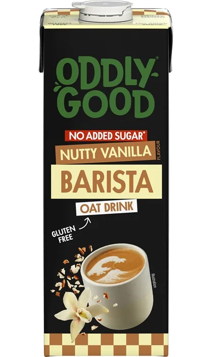AUZU DZĒRIENS ODDLYGOOD BARISTA UHT, AR RIEKSTU VANIĻAS GARŠU, BEZ GLUTĒNA, BEZ CUKURA, 1L