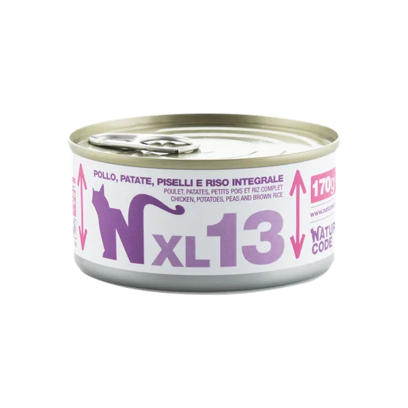 Natural Code XL 13 vista, kartupeļi, burkāni un brūnie rīsi mitrā barība, 170 g