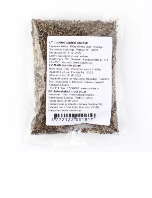 MELNIE PIPARI, SASMALCINĀTI, 100G