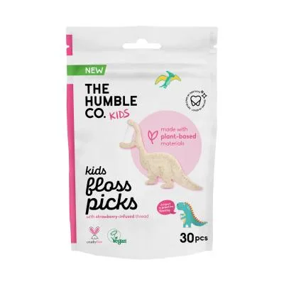 Humble Strawberry bērnu zobu diegs ar turētāju N30