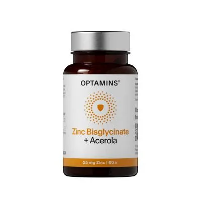 Optamins Zinc Bisglycinate + Acerola kapsulas N60