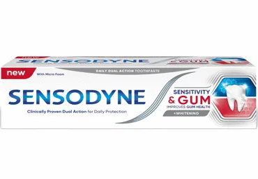 ZOBU PASTA SENSODYNE SENSITIVITY & GUMS BALTINOŠA 75ML