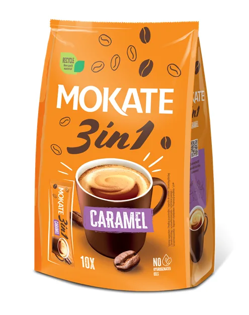 KAFIJAS DZĒRIENS MOKATE 3IN1 CARAMEL MAISIŅĀ 17G X 10GB.