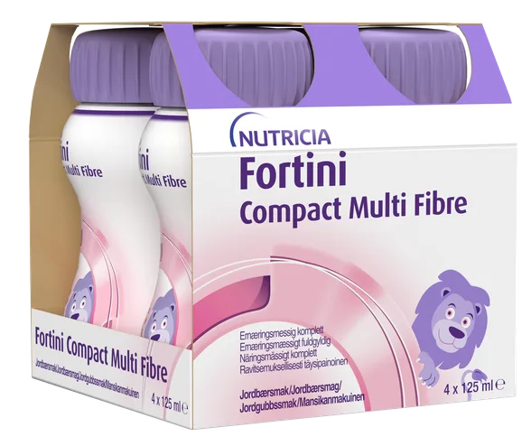 Nutricia Fortini Compact Multi fibre (ar zemeņu garšu), 125 ml dzēriens, 4 gab.