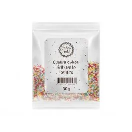 DEKORI CUKURA KRĀSAINAS LODĪTES 30G CAKE&BAKE