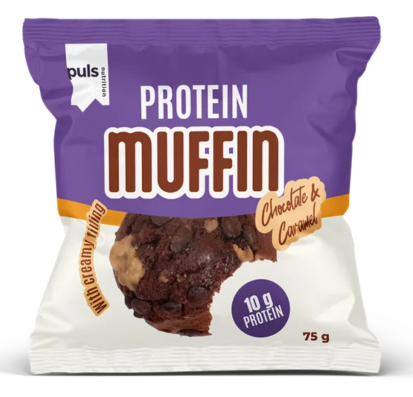 Puls Nutrition Caramel & Chocolate proteīna mafins, 75 g