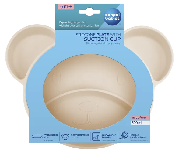 Canpol Babies Bear Creme šķīvis, 1 gab.