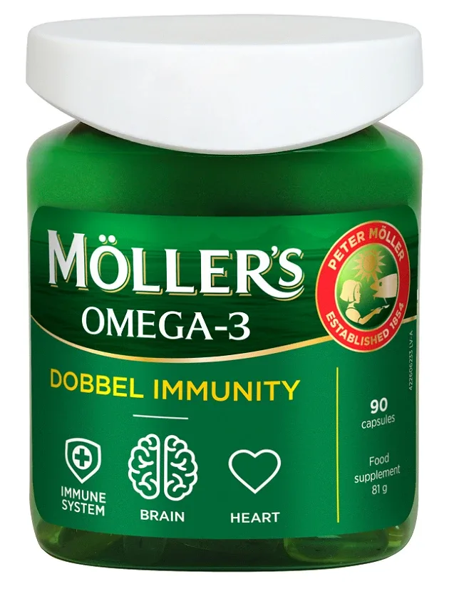 Möller’s zivju eļļa dobbel immunity, 90 kapsulas
