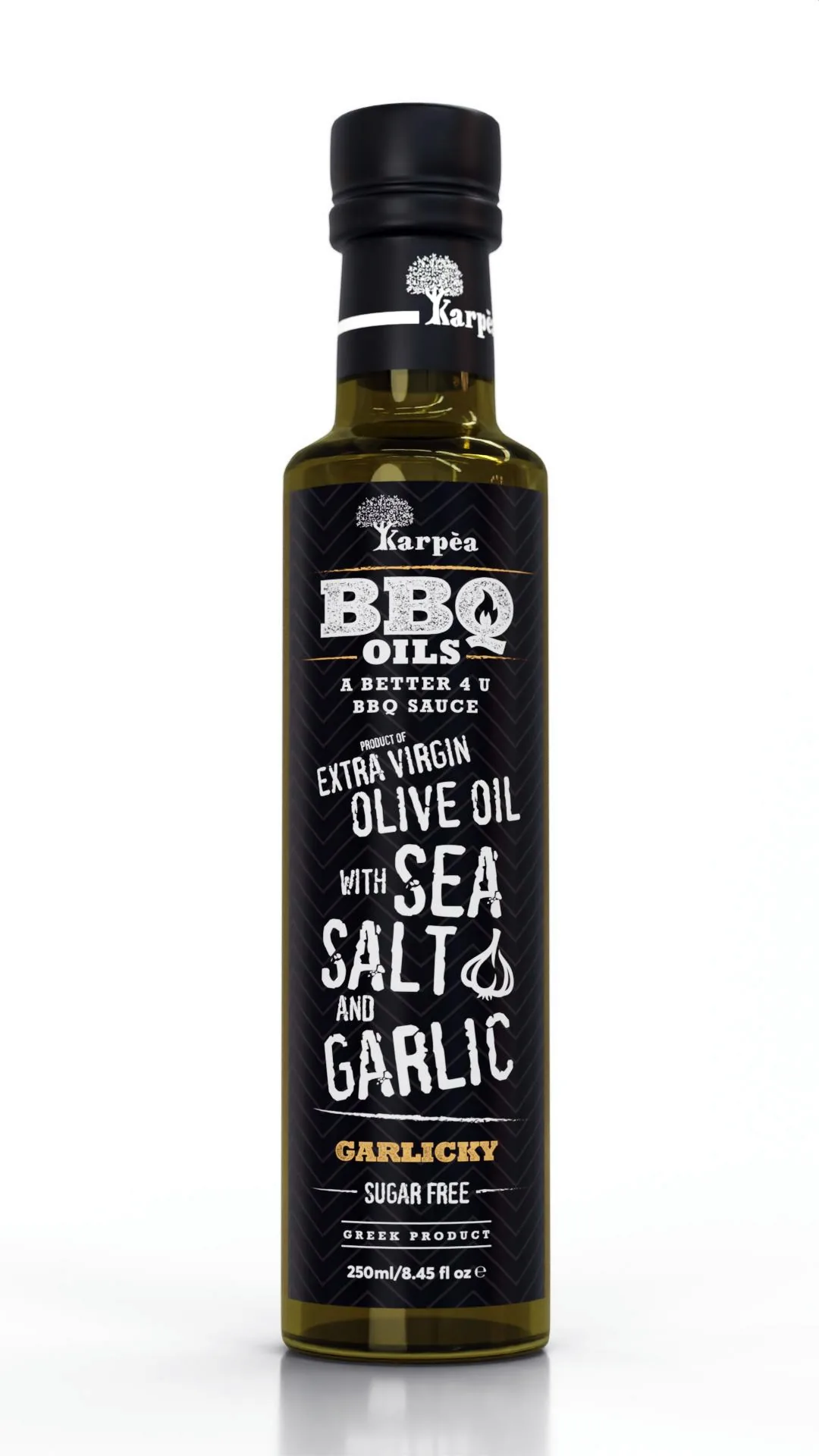 NEAPSTRĀDĀTA AUGSTĀKĀ LABUMA OLĪVEĻĻA KARPEA BBQ AR JŪRAS SĀLI UN ĶIPLOKIEM, 250ML