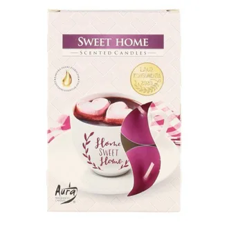 TĒJAS SVECES AROM. AURA SWEET HOME 4H 6GAB
