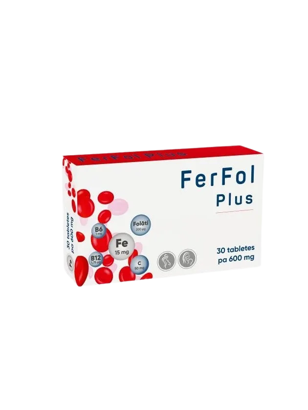 Ferfol plus 600 mg, 30 tabletes