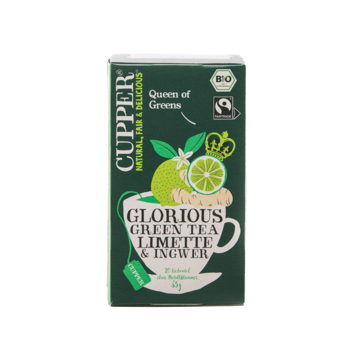 ZAĻĀ TĒJA CUPPER LIMETTE & INGWER GREEN TEA BIO AR LAIMU UN INGVERU 20 GAB.