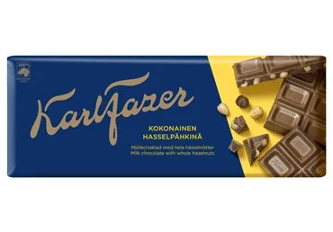 PIENA ŠOKOLĀDE KARL FAZER AR LAZDU RIEKSTIEM 200G