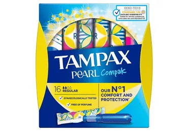 HIGIĒNISKIE TAMPONI TAMPAX COMPAK PEARL REGULAR 16GB.