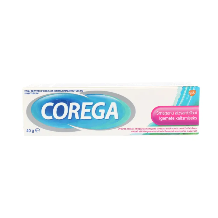 PROTĒŽU FIKSĀCIJAS KRĒMS COREGA GUM CARE, SMAGANU AIZSARDZĪBAI 40G