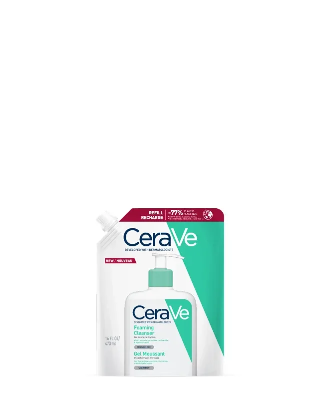 Cerave attīrošs sejas un ķermeņa gels normālai, jauktai un taukainai ādai refill, 473 ml