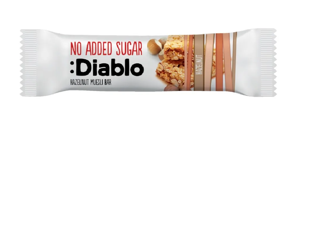MUSLI BATONIŅŠ DIABLO, AR LAZDU RIEKSTIEM, BEZ CUKURA, 30G