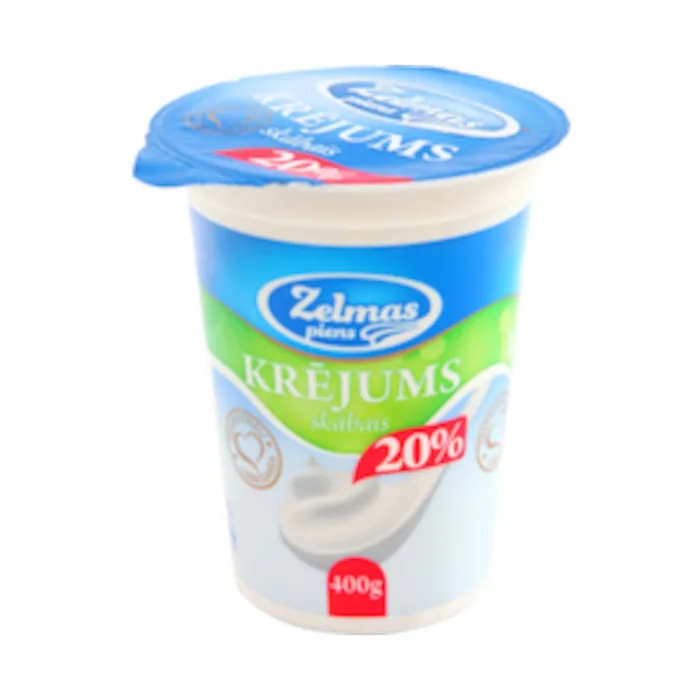 Skābais krējums zelmas pienas 20% 400 g