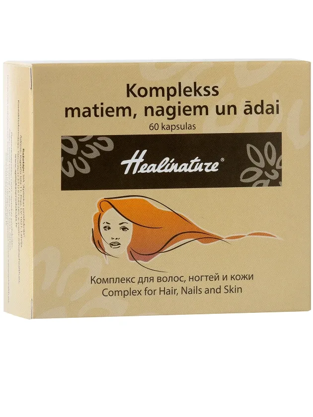 Healinature komplekss ādai, matiem, nagiem, 60 kapsulas