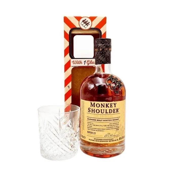 Viskijs Monkey Shoulder Malt, 40%, kastē, +1 glāze, 0,7 l