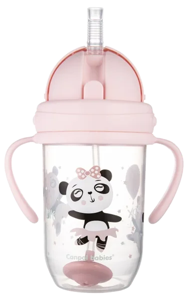 Canpol Babies Exotic Animals, 6 m+, pink mācību krūzīte, 270 ml