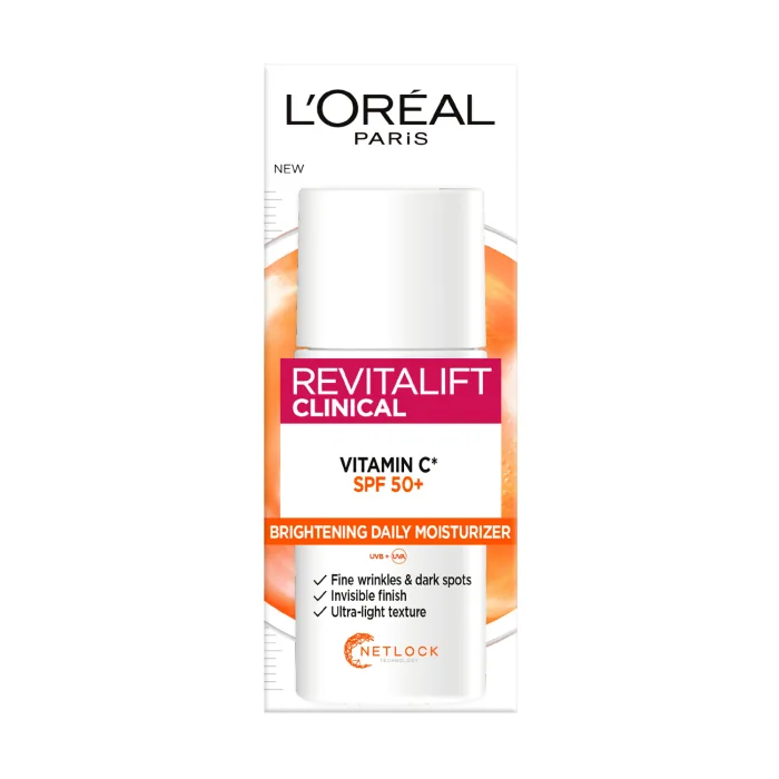 DIENAS KRĒMS LOREAL PARIS REVITALIFT CLINICAL IZGAISMOJOŠS AR C VITAMĪNU SPF50+ 50ML