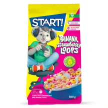SAUSĀS BROKASTIS START! GREDZENTIŅI AR ZEMEŅU UN BANĀNU GARŠU 500G