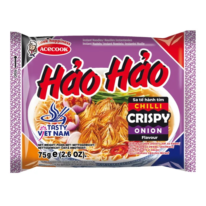 ĀTRI PAGATAVOJAMAS NŪDELES HAO HAO AR ŽĀVĒTU SĪPOLU GARŠU 75G