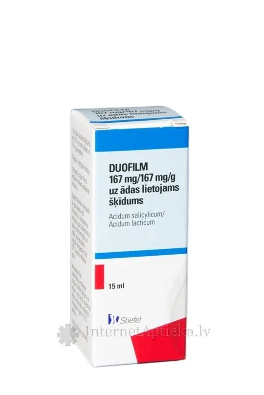 Duofilm 167 mg/ml + 167 mg/ml uz ādas lietojams šķīdums, 15 ml