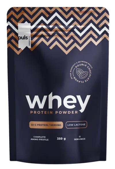 Puls Nutrition Whey Protein Double chocolate low lactose pulveris, 350 g