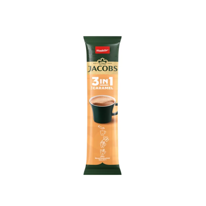 ŠĶĪSTOŠĀS KAFIJAS DZĒRIENS JACOBS 3IN1 KARAMEĻU 11,2G