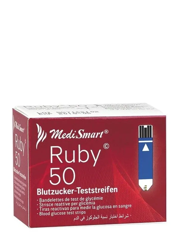 Medismart ruby teststrēmeles, 50 gb.