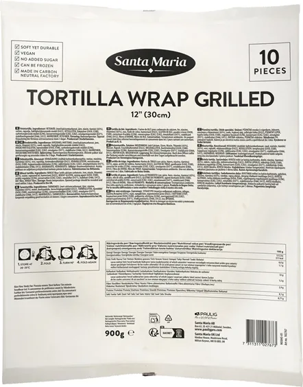 KVIEŠU TORTILJAS GRILĒTAS 30 CM, 900 G, (10X10) SANTA MARIA