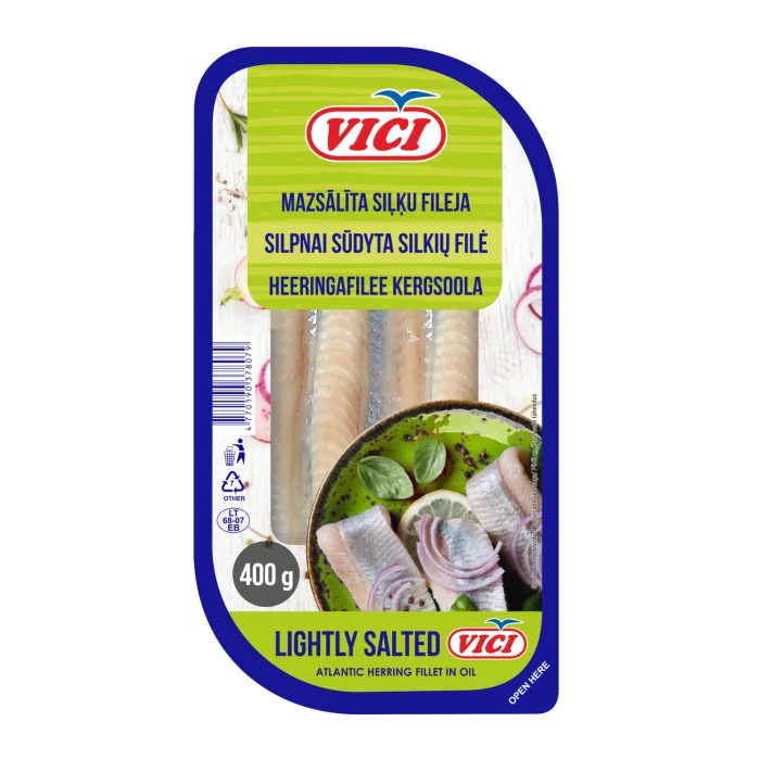 SIĻĶES FILEJA VIČI VIEGLĀ SĀLĪJUMĀ 400G/315G