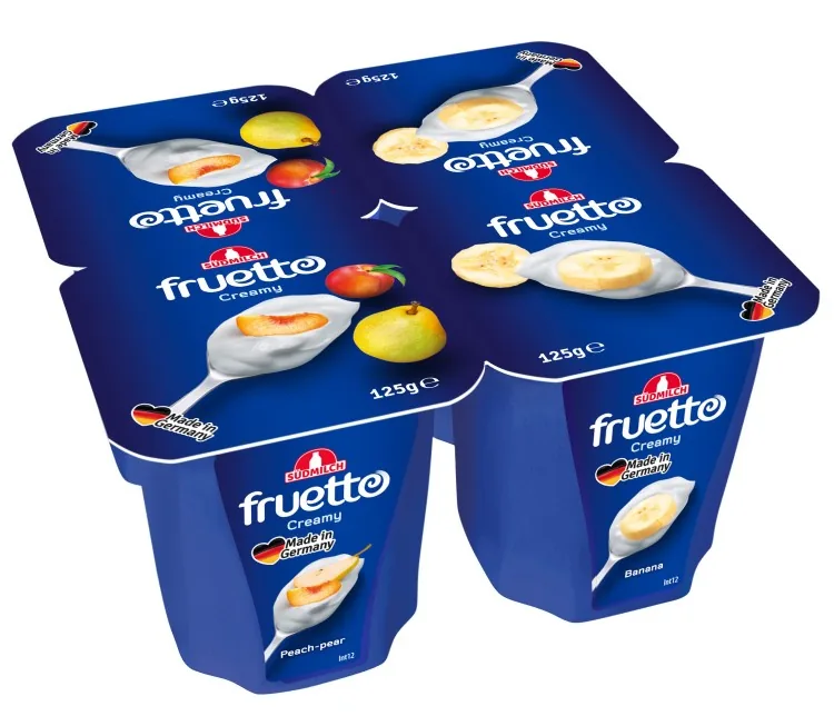 JOGURTA DESERTS FRUETTO PERSIKU, BUMBIERU, BANĀNU, 4,7%, 125 G