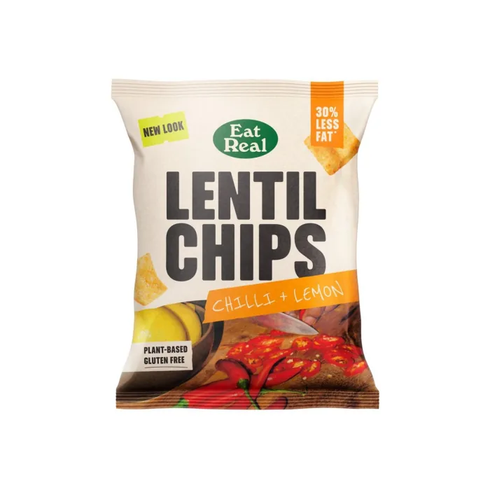 LĒCU ČIPSI EAT REAL AR ČILI UN CITRONU GARŠU 40G