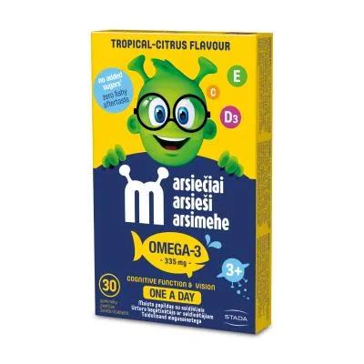 Marsieši Omega-3 košļājamās pastilas N30