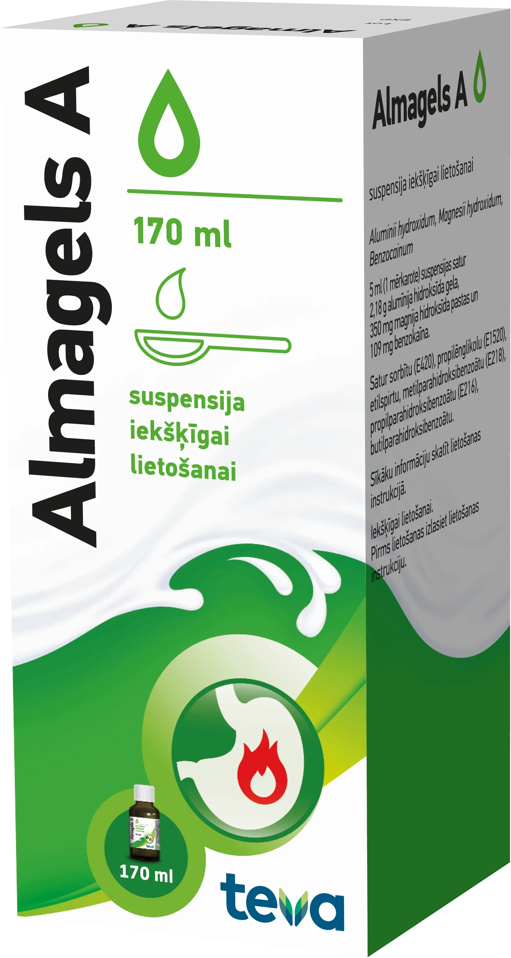 Almagel A Suspensija iekšķīgai lietošanai, 170 ml
