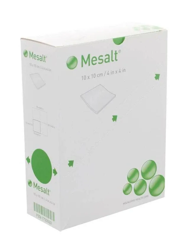 Mesalt plāksteri sterīli 10 x 10 cm, 30 gb.
