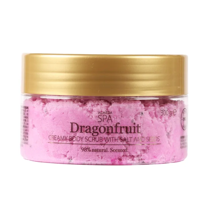ĶERMEŅA SKRUBIS ALMEDA SPA DRAGONFRUIT, KRĒMVEIDA AR SĀLI UN SĒKLIŅĀM 300G