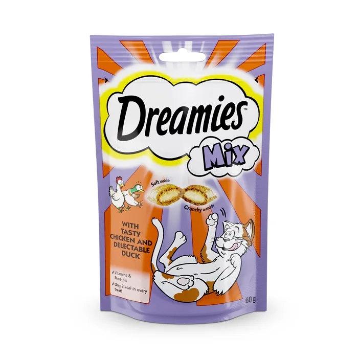 DREAMIES KAĶU GARDUMI AR VISTU UN PĪLI, 60 G