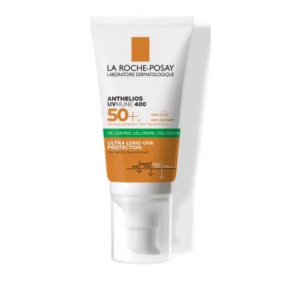 La Roche-Posay Anthelios Uvmune 400 želejveida saules aizsargkrēms sejai pret ādas spīdumu SPF50+ 50 ml