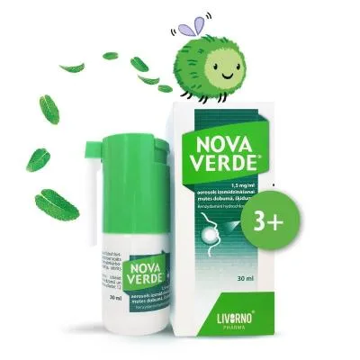 Nova Verde 1,5 mg/ml aerosols izsmidzināšanai mutes dobumā, šķīdums 30 ml