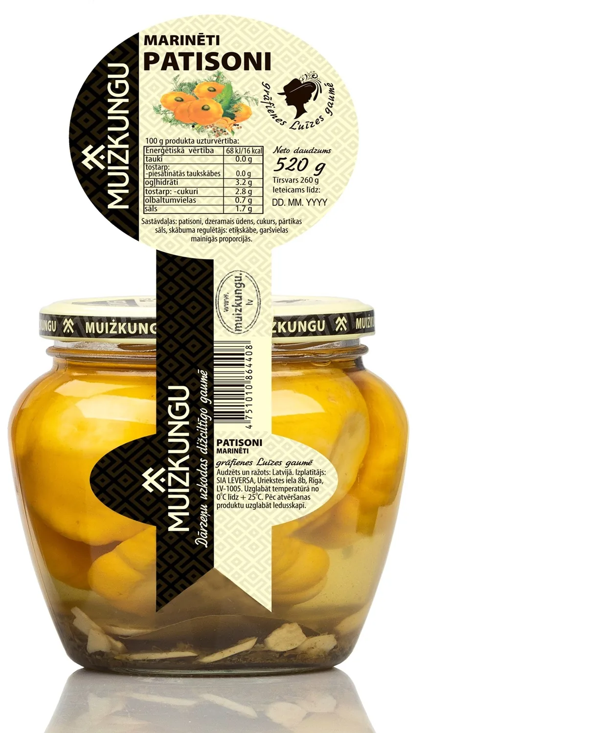 MUIŽKUNGU MARINĒTI PATISONI 1X6 520 GR.