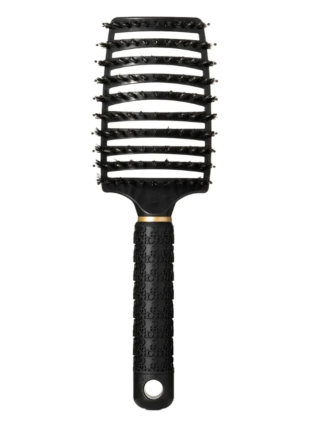 One:Zero matu ķemme melna tonī ar dabīgiem sariņiem