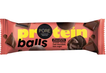 ŠOKOLĀDES TRIFELES PURE CHOCOLATE AR PROTEĪNA ŠOKOLĀDES KRĒMU 40G