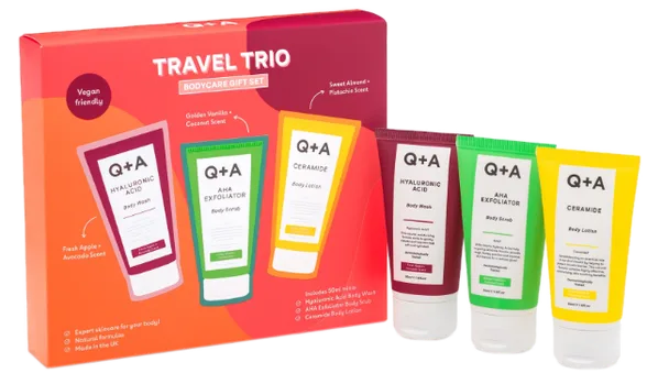 Q+A Travel Trio Bodycare (3 x 50 ml) komplekts, 1 gab.