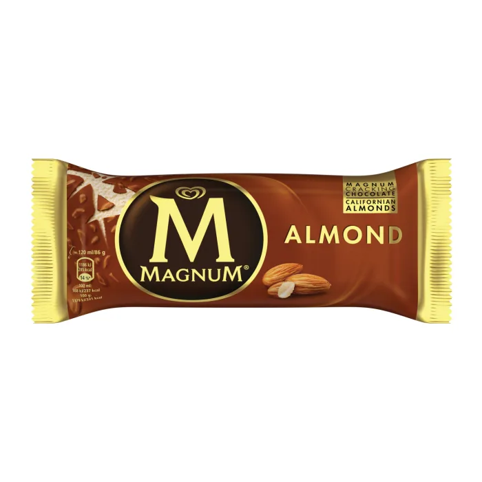 VANIĻAS SALDĒJUMS MAGNUM AR MANDELĒM 120ML/86G