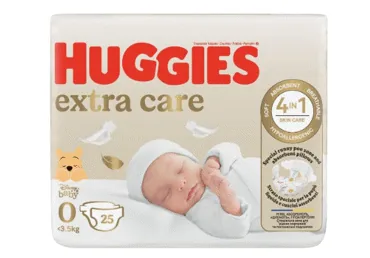 AUTIŅBIKSĪTES HUGGIES EXTRA CARE S0 0-3,5KG 25GB.