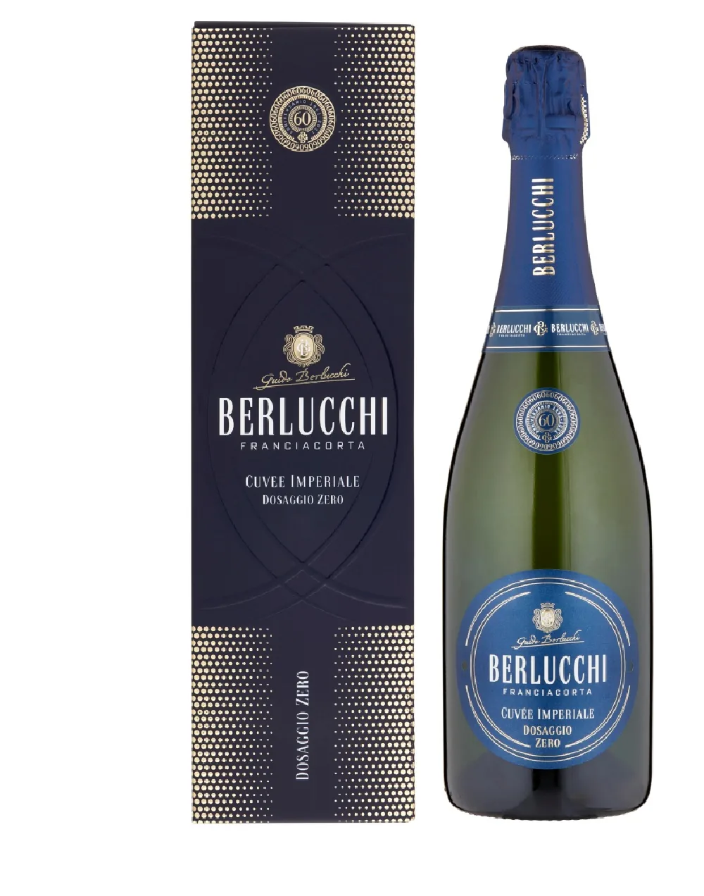 DZIRKSTOŠAIS VĪNS BERLUCCHI CUVÉE IMPERIALE FRANCIACORTA DOSAGGIO ZERO, BRUT, KASTĒ, 12,5%, 0.75L